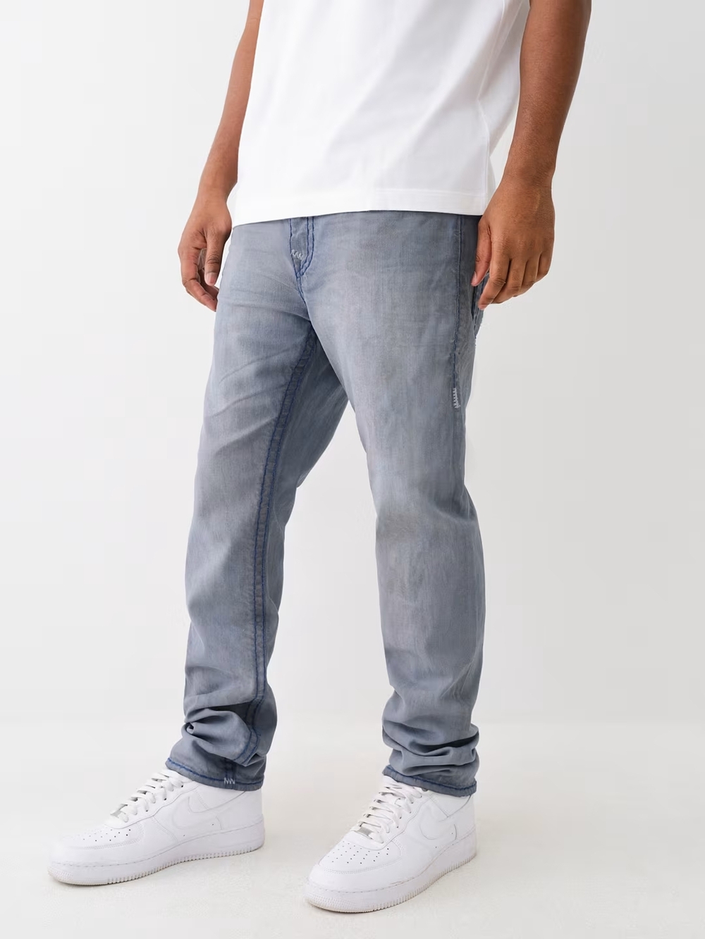 True Religion Men's Washed Gray Skinny Jeans